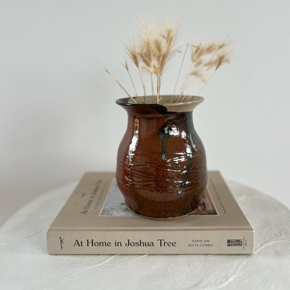 HAND-MADE SIGNED STUDIO POTTERY MID-CENTURY VASE - JAPANDI BOHO‎ MCM STYLE - Picture 4 of 10